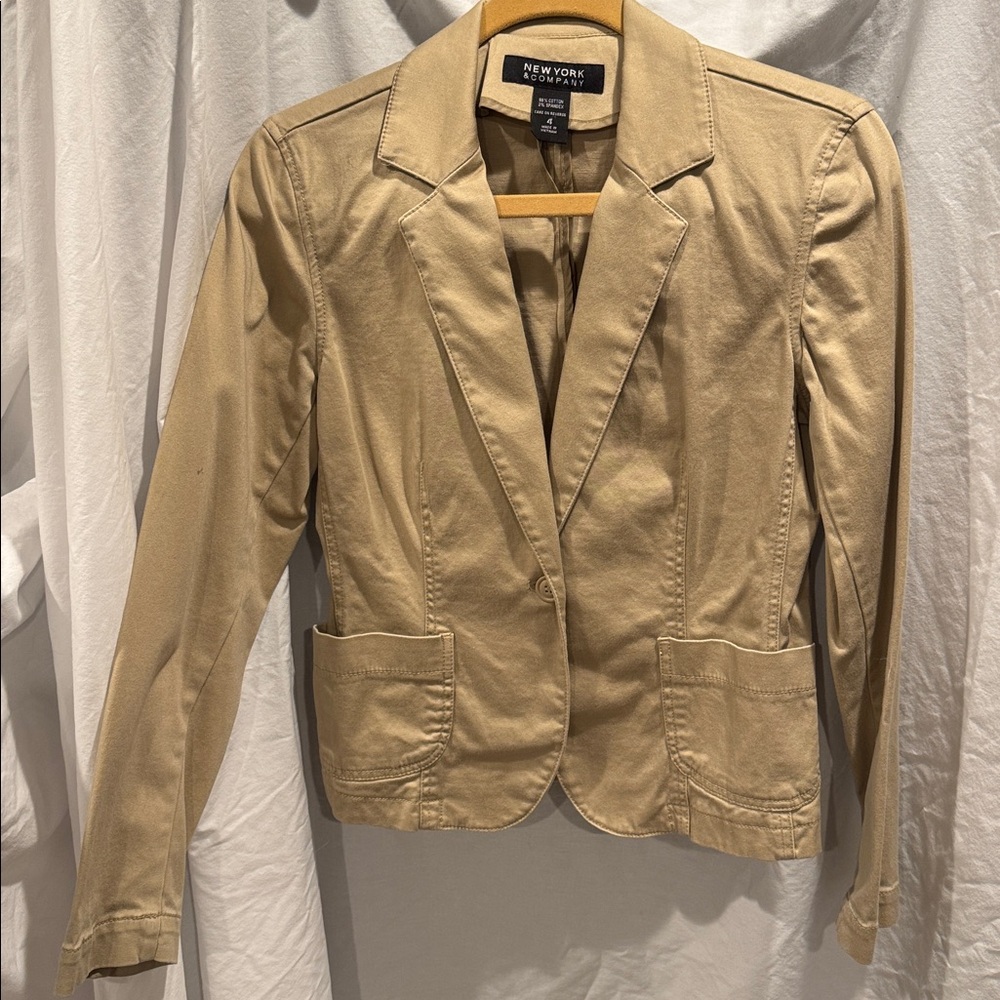 New York & Company Tan Blazer Jacket